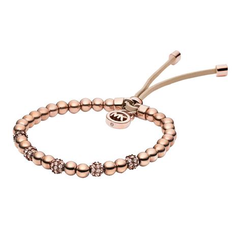 michael kors brilliance rose gold plated bead bracelet|Michael Kors rose gold aviators.